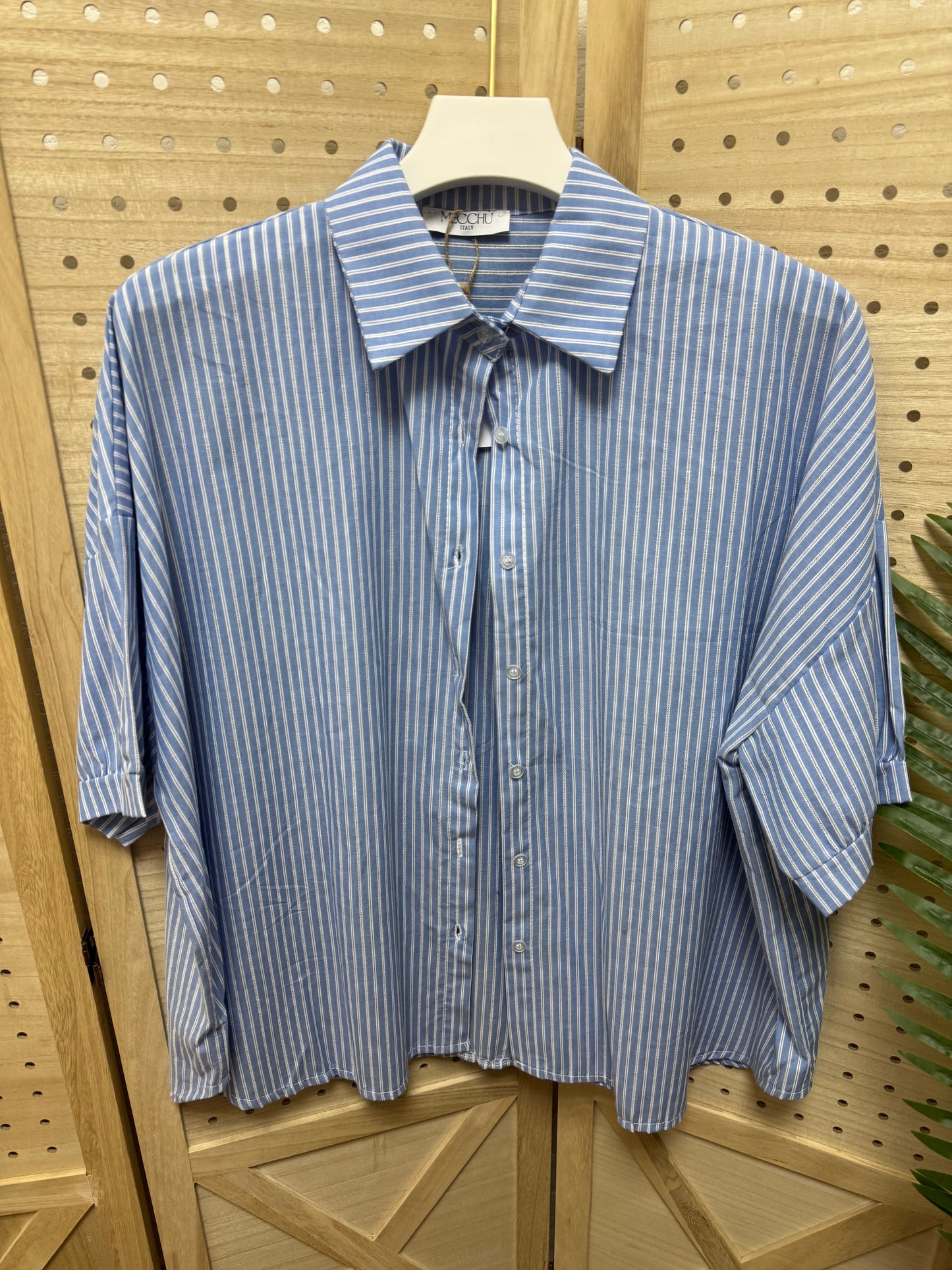 Camisa Rayas Azul Oversize