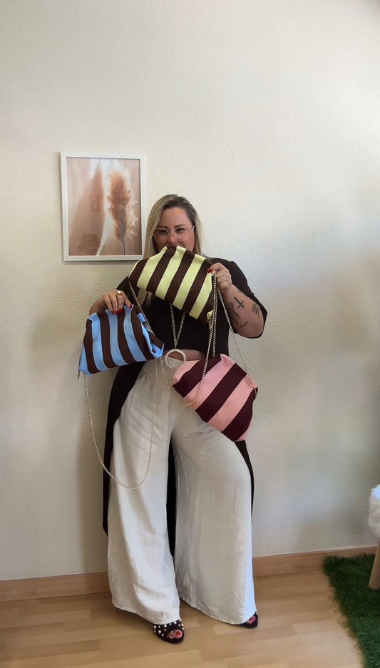 Bolso París de Rayas con Cadena