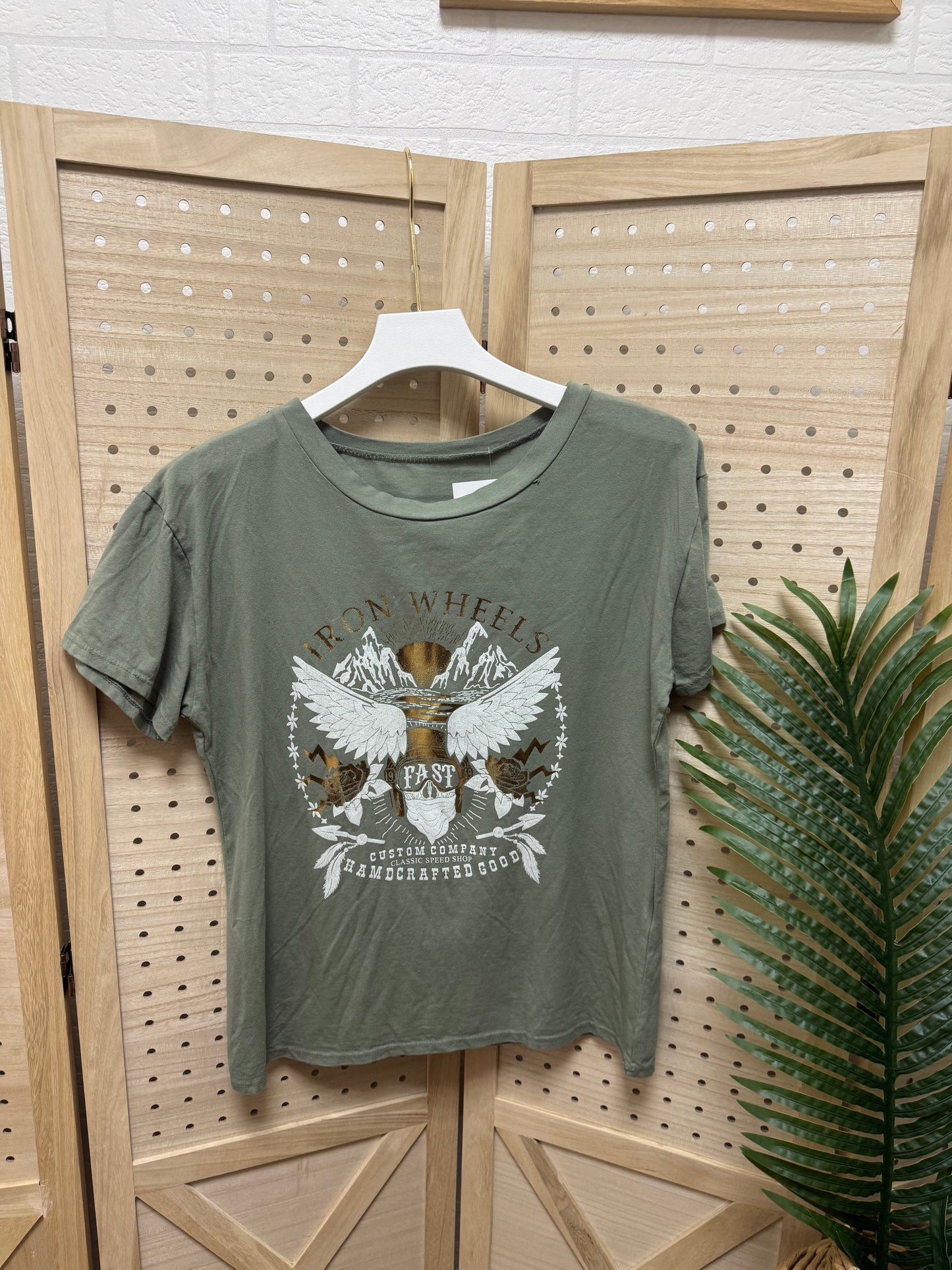 Camiseta Iron Wheels Print Vintage