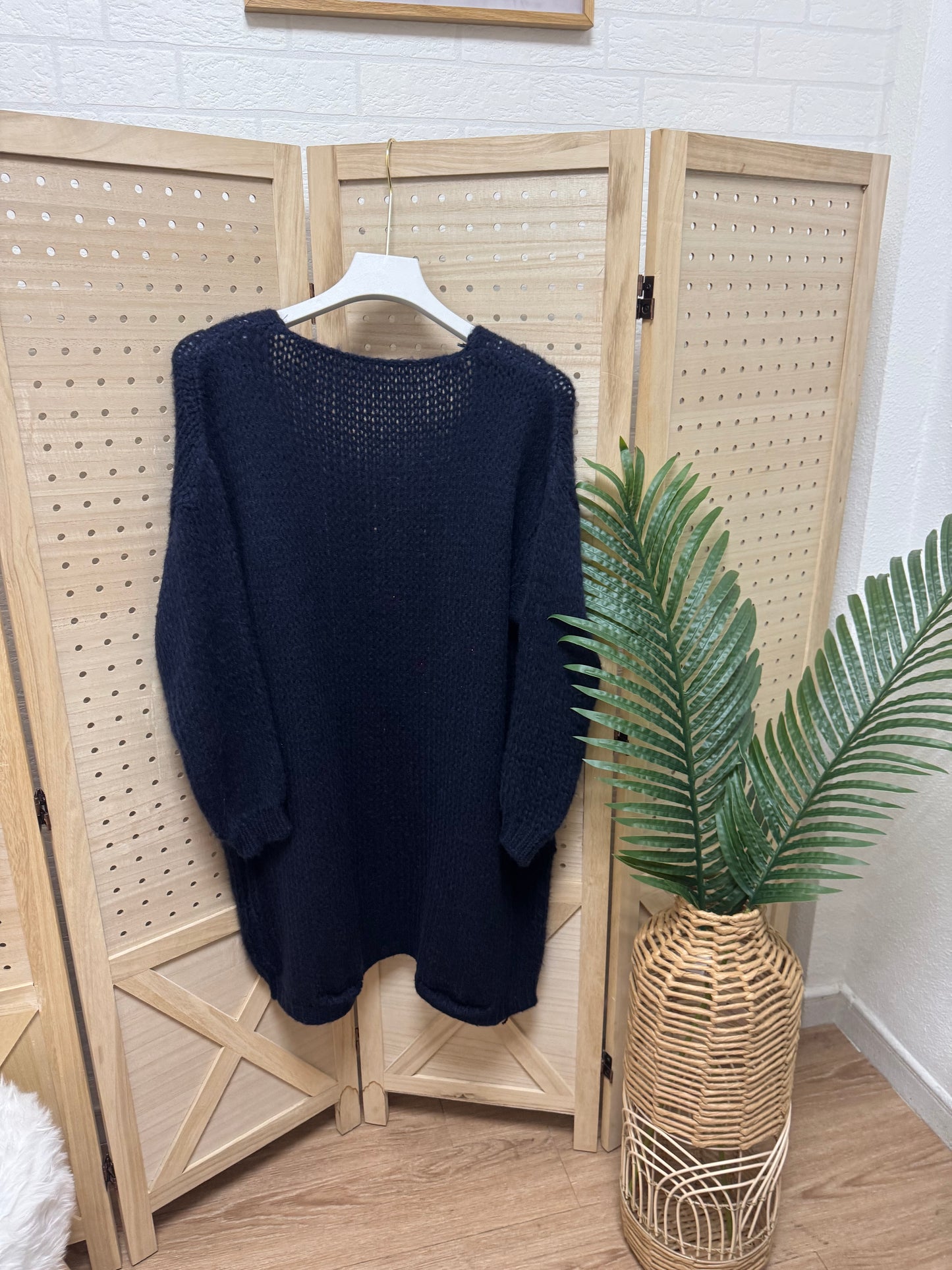 Chaqueta de punto azul marino