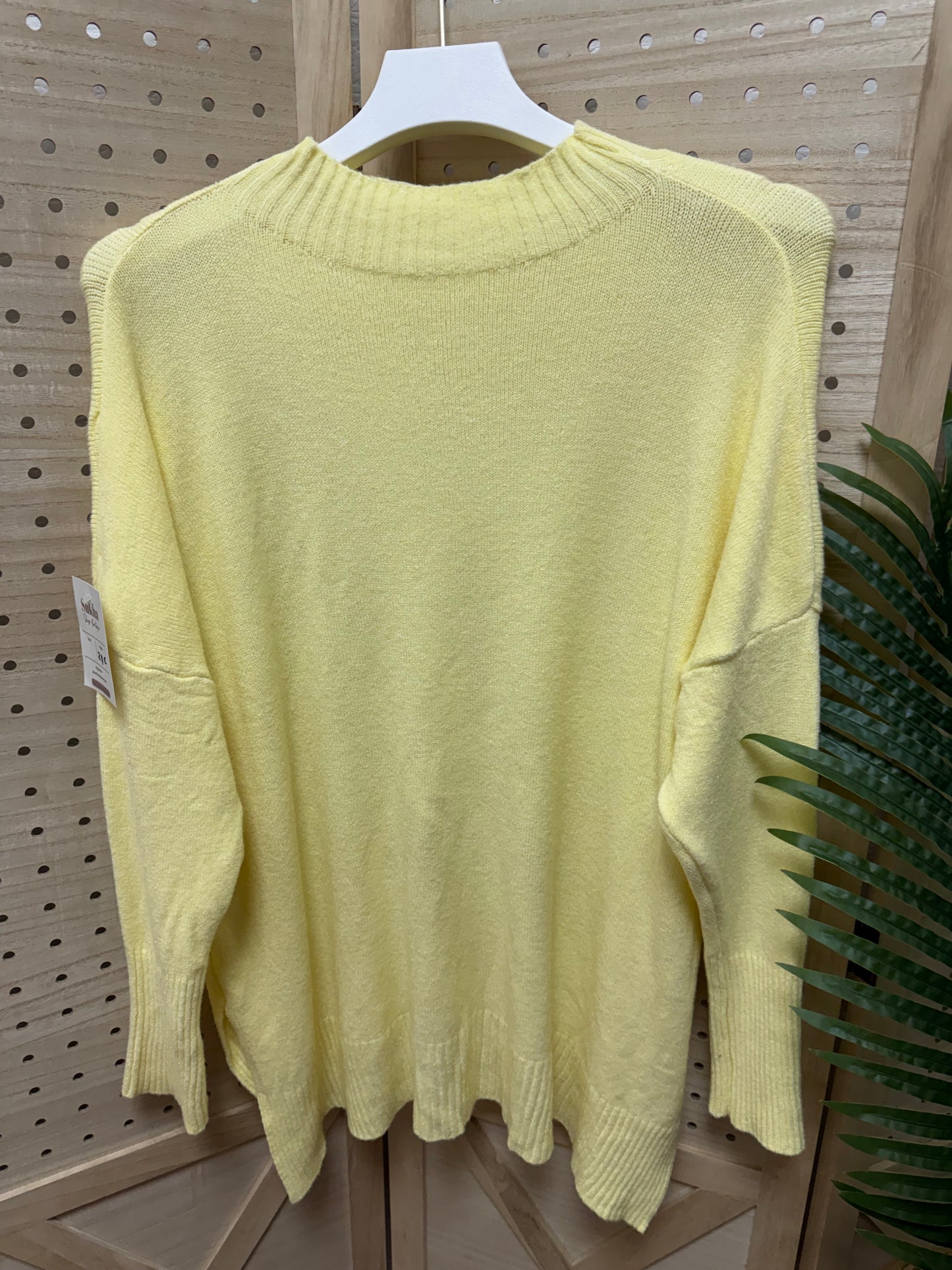 Jersey de punto amarillo mantequilla para mujer