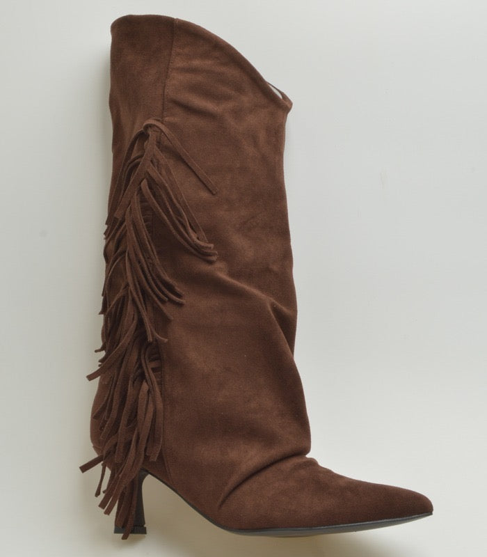 Botas flecos chocolate
