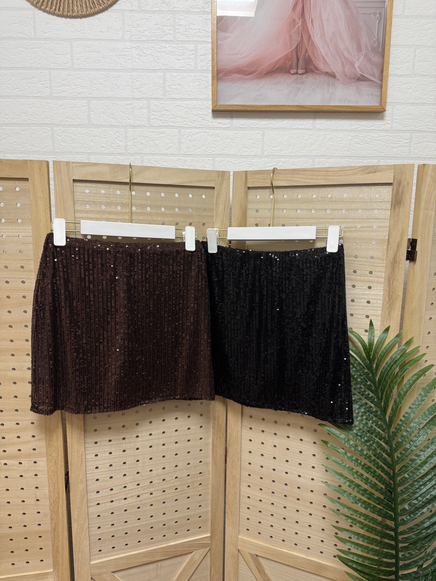 Falda Mini de Lentejuelas con Pantalón Interior