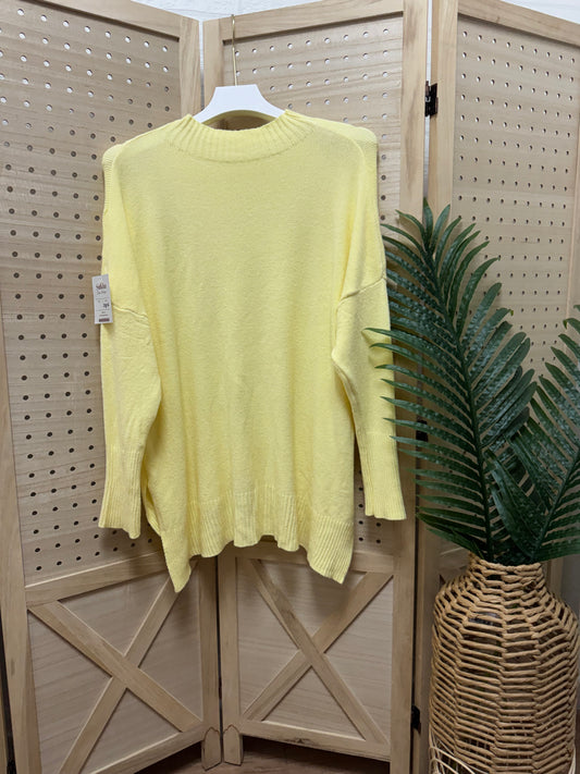 Jersey de punto amarillo mantequilla para mujer