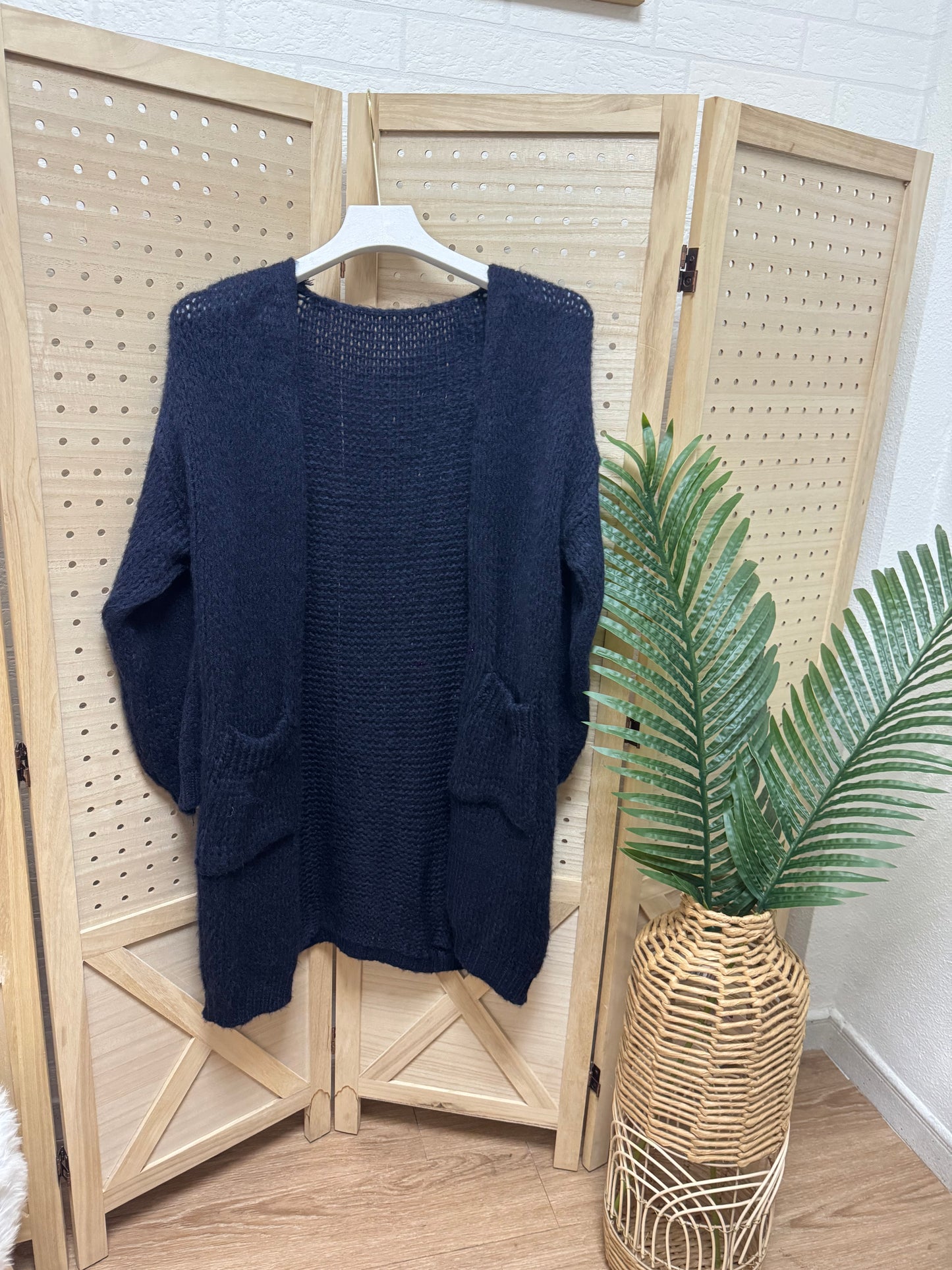 Chaqueta de punto azul marino