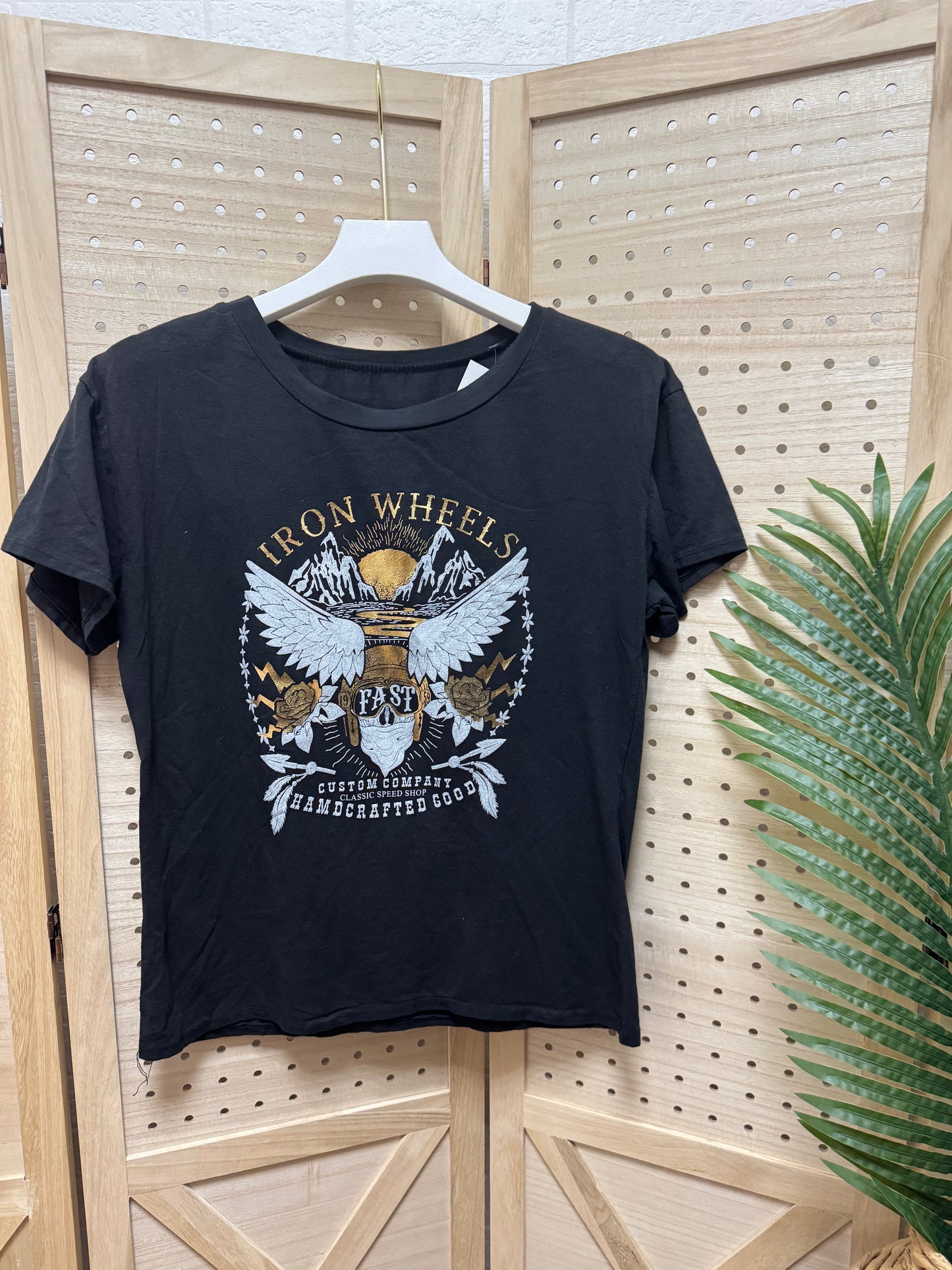 Camiseta Iron Wheels Print Vintage