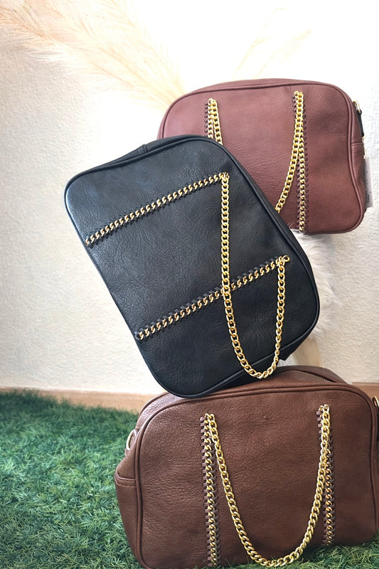 Bolso cadena dorada