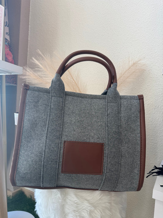 Bolso tote de paño gris