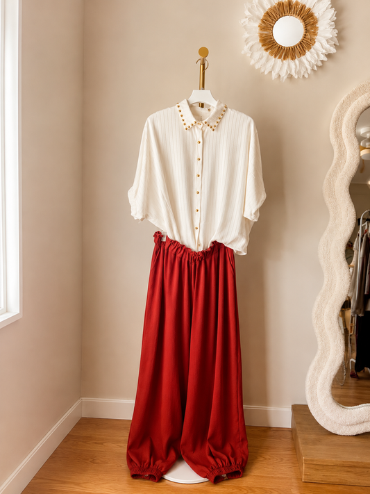 Pantalón Bombacho Fluido Comfort - Talla grande