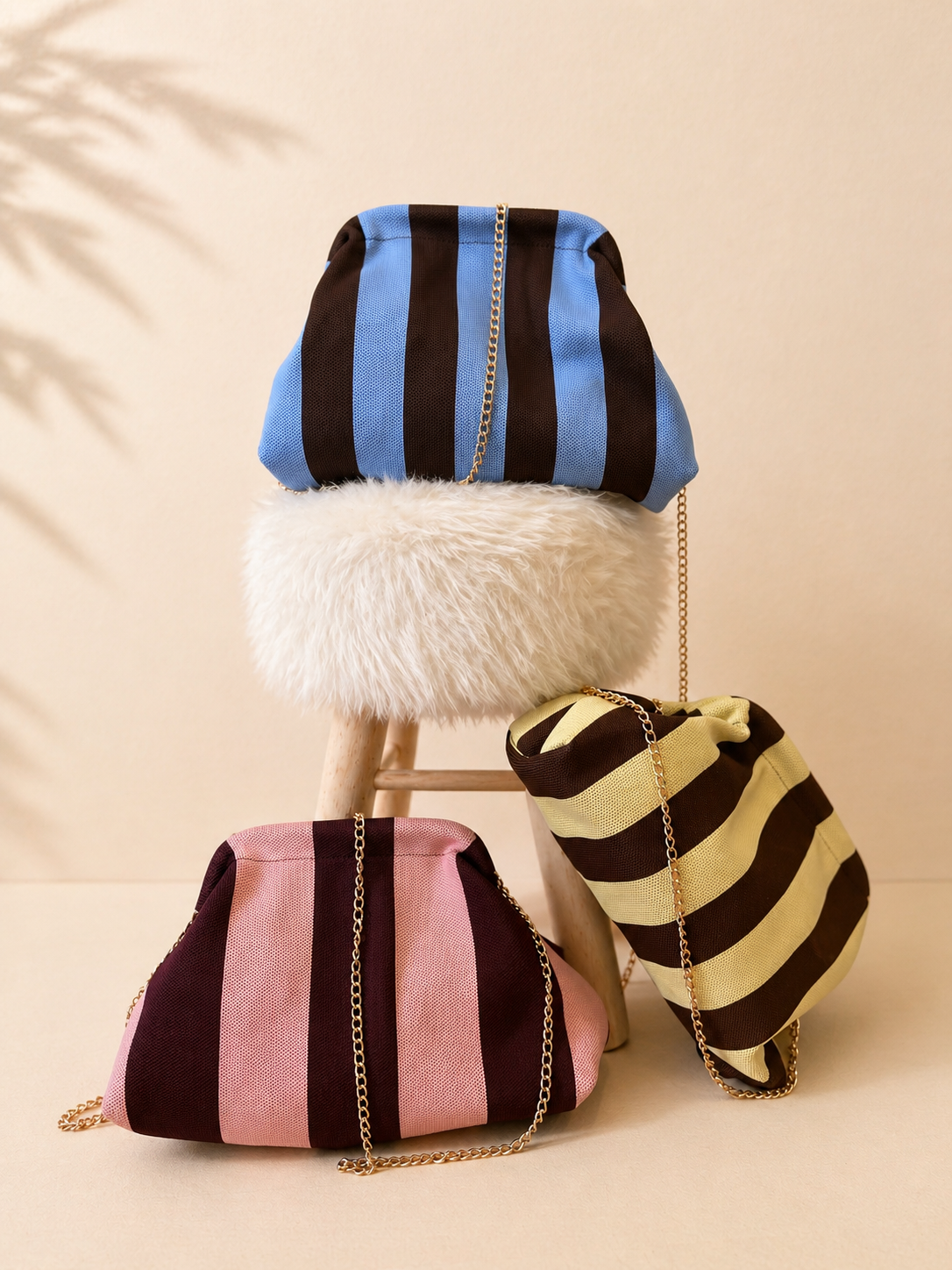 Bolso París de Rayas con Cadena