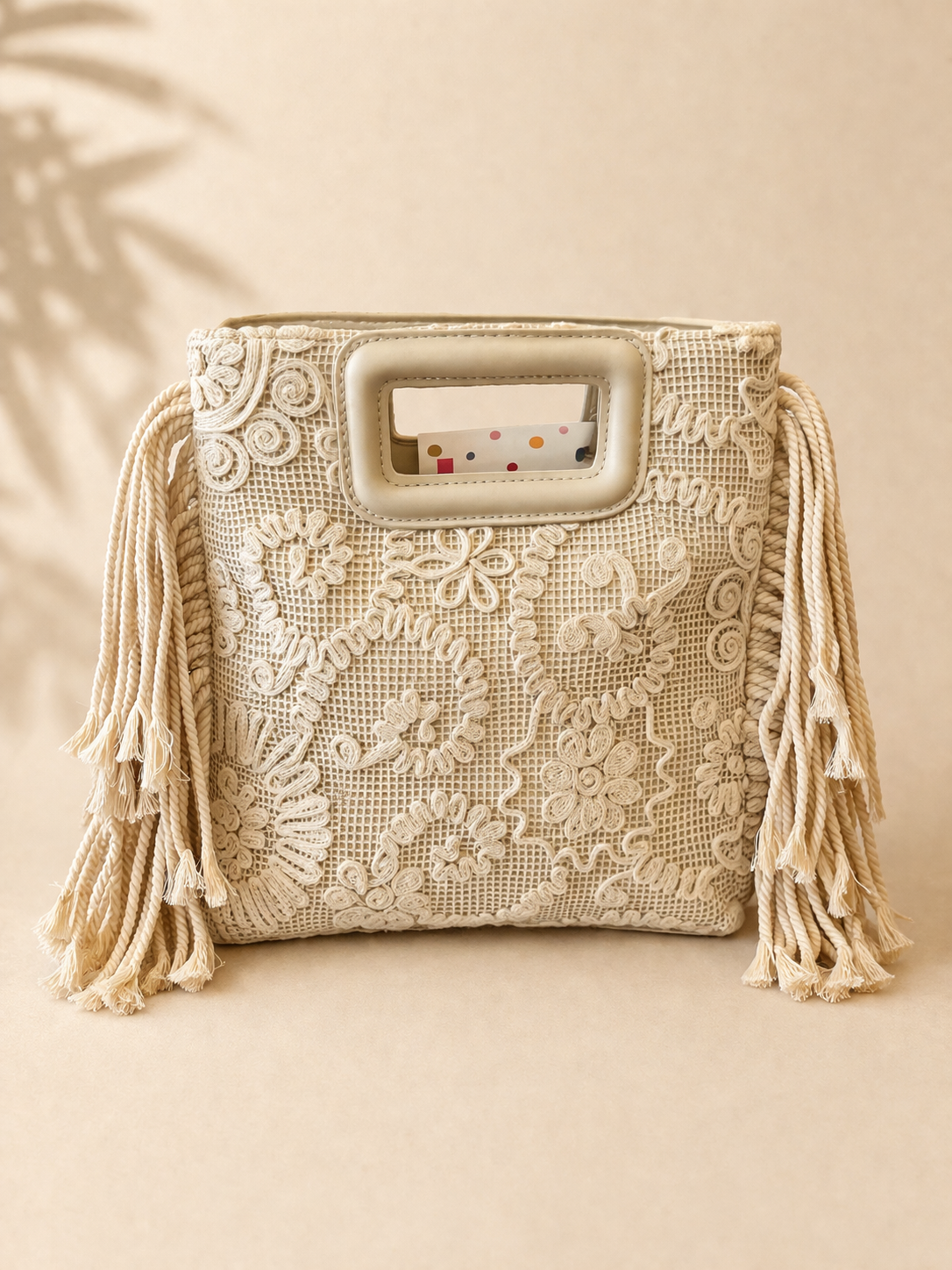 Bolso Croché Combinado con Flecos
