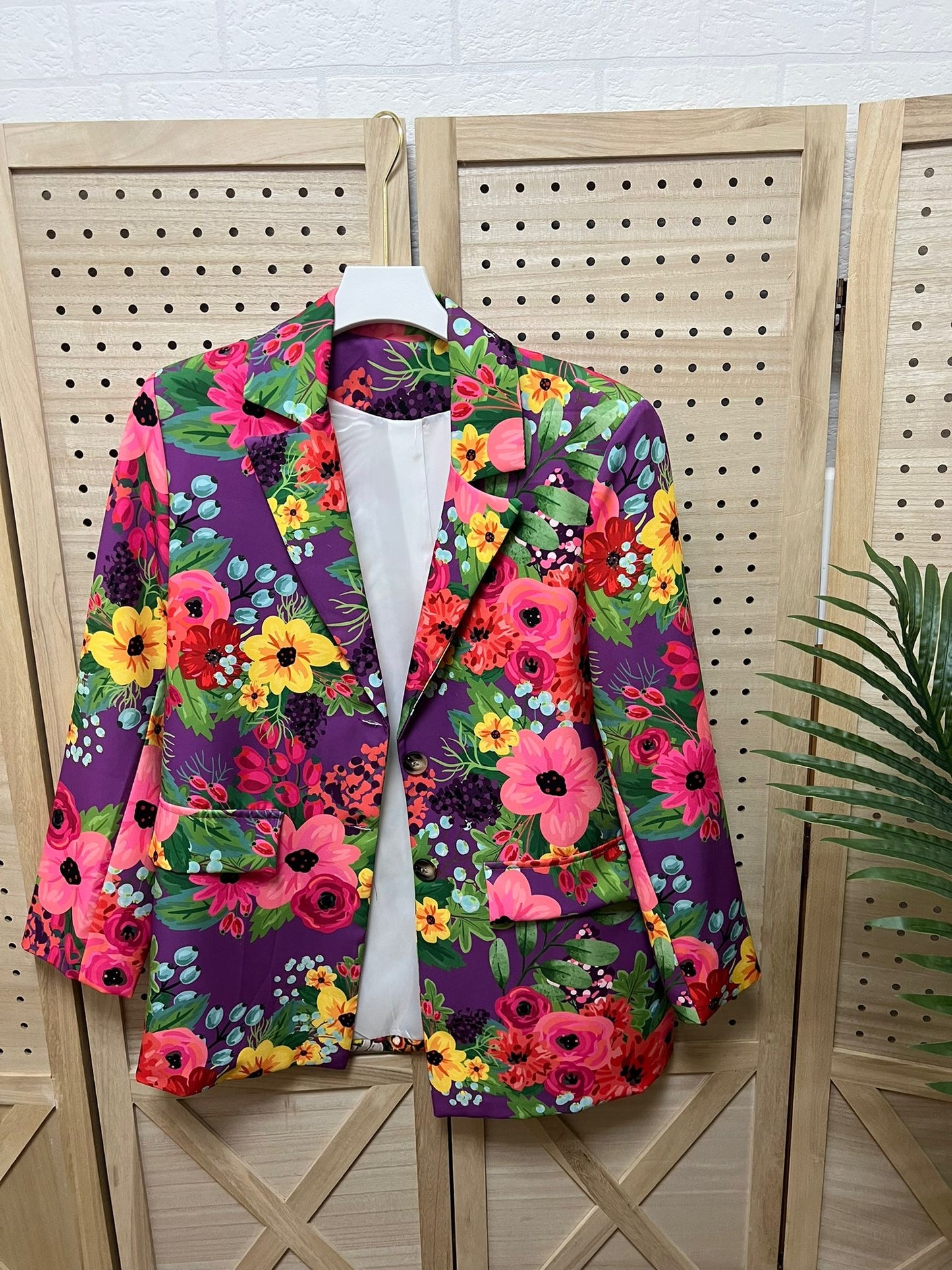 Blazer Estampado Tigre y Flores Mujer – Americana Original Fantasía