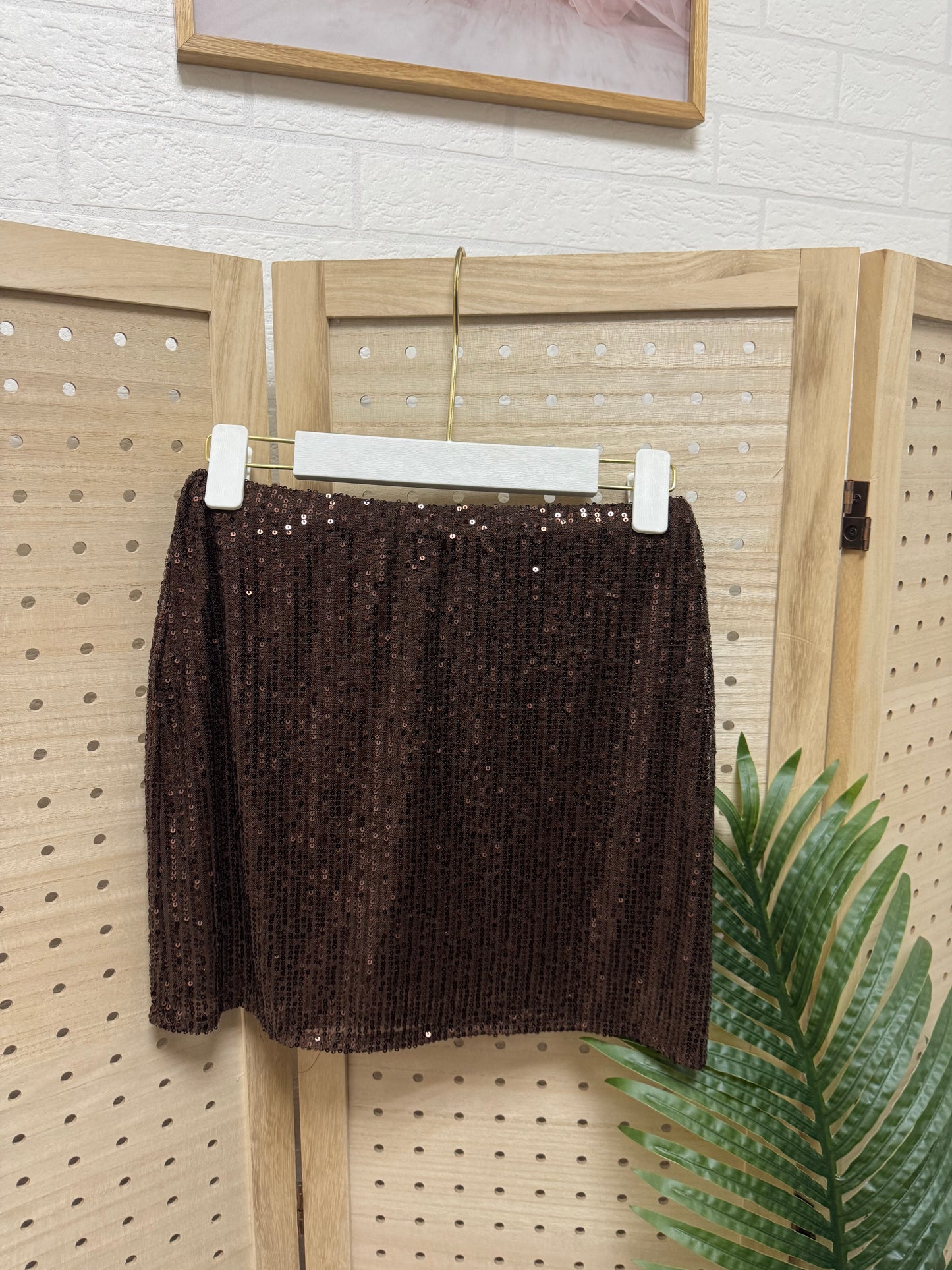 Falda Mini de Lentejuelas con Pantalón Interior