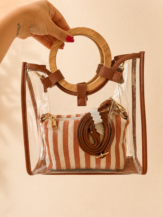 Bolso Cannes Transparente 2 en 1