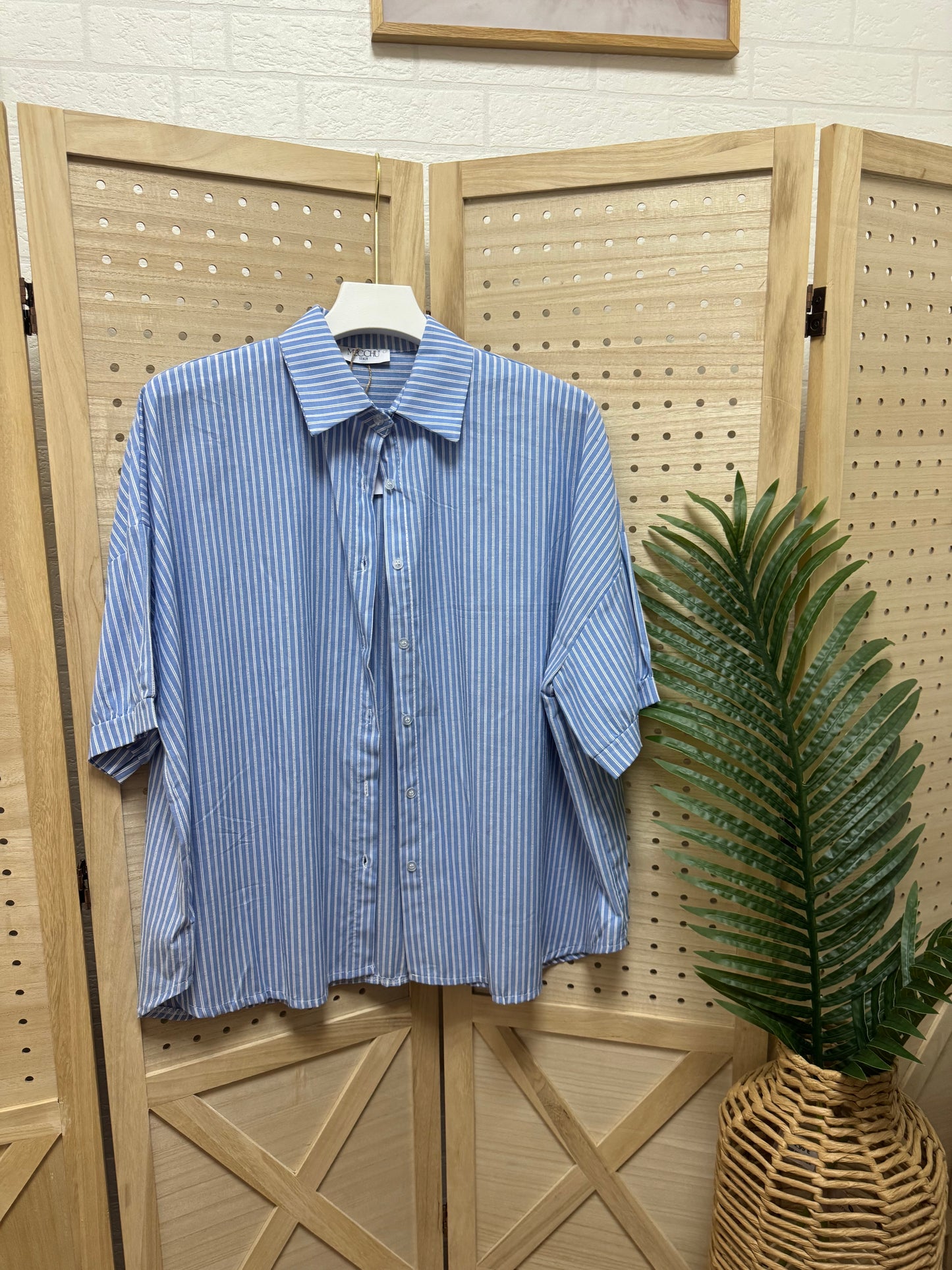 Camisa Rayas Azul Oversize
