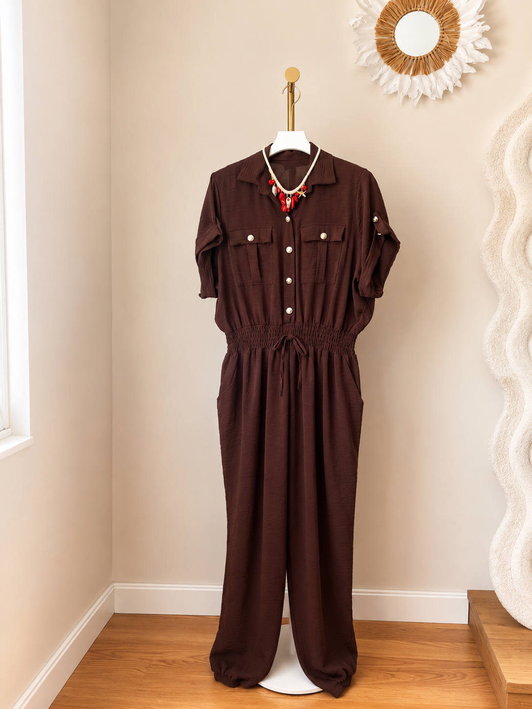 Mono camisero con botones dorados | Moda talla grande