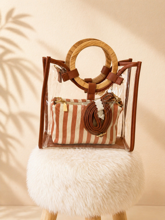 Bolso Cannes Transparente 2 en 1