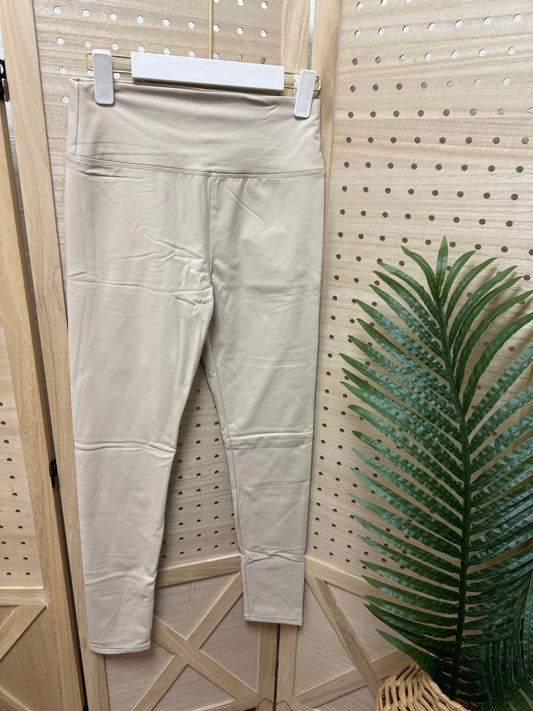 Legging efecto piel beige