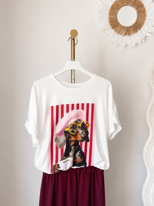 Camiseta Perrito Chic - Talla grande