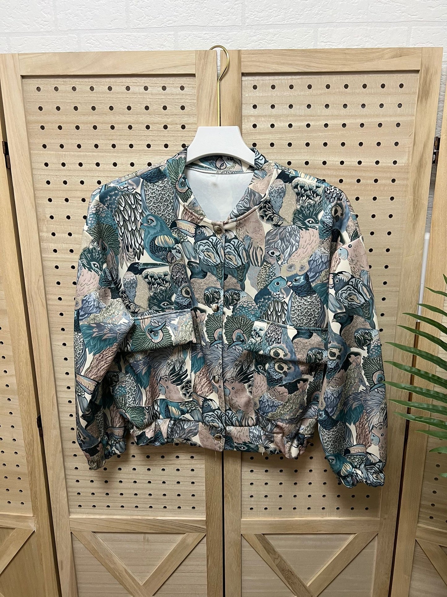 Chaqueta Estampado Aves Mujer – Chaqueta Ligera Estampada Look Original