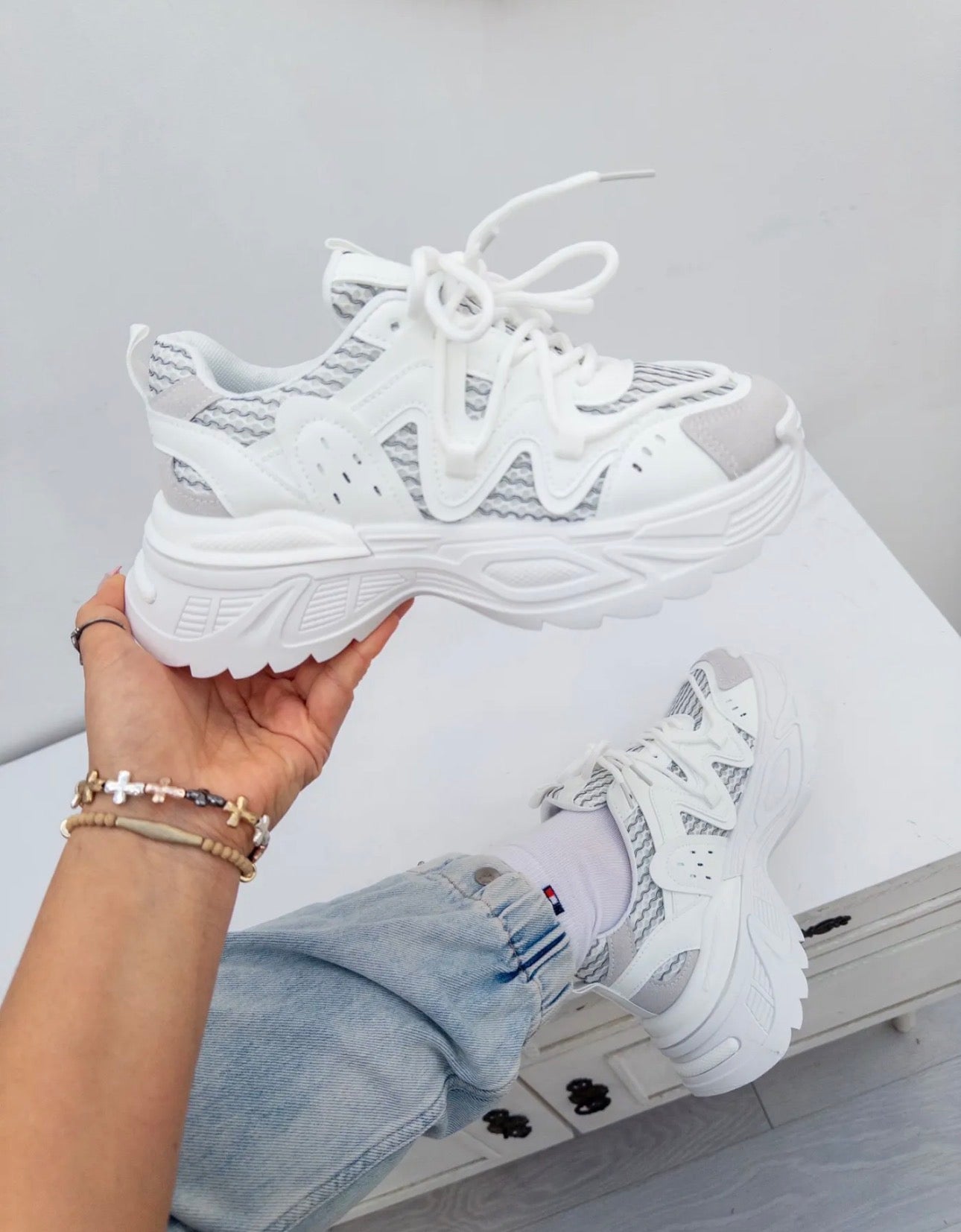 Deportivas Chunky Blancas Suela Alta Urban