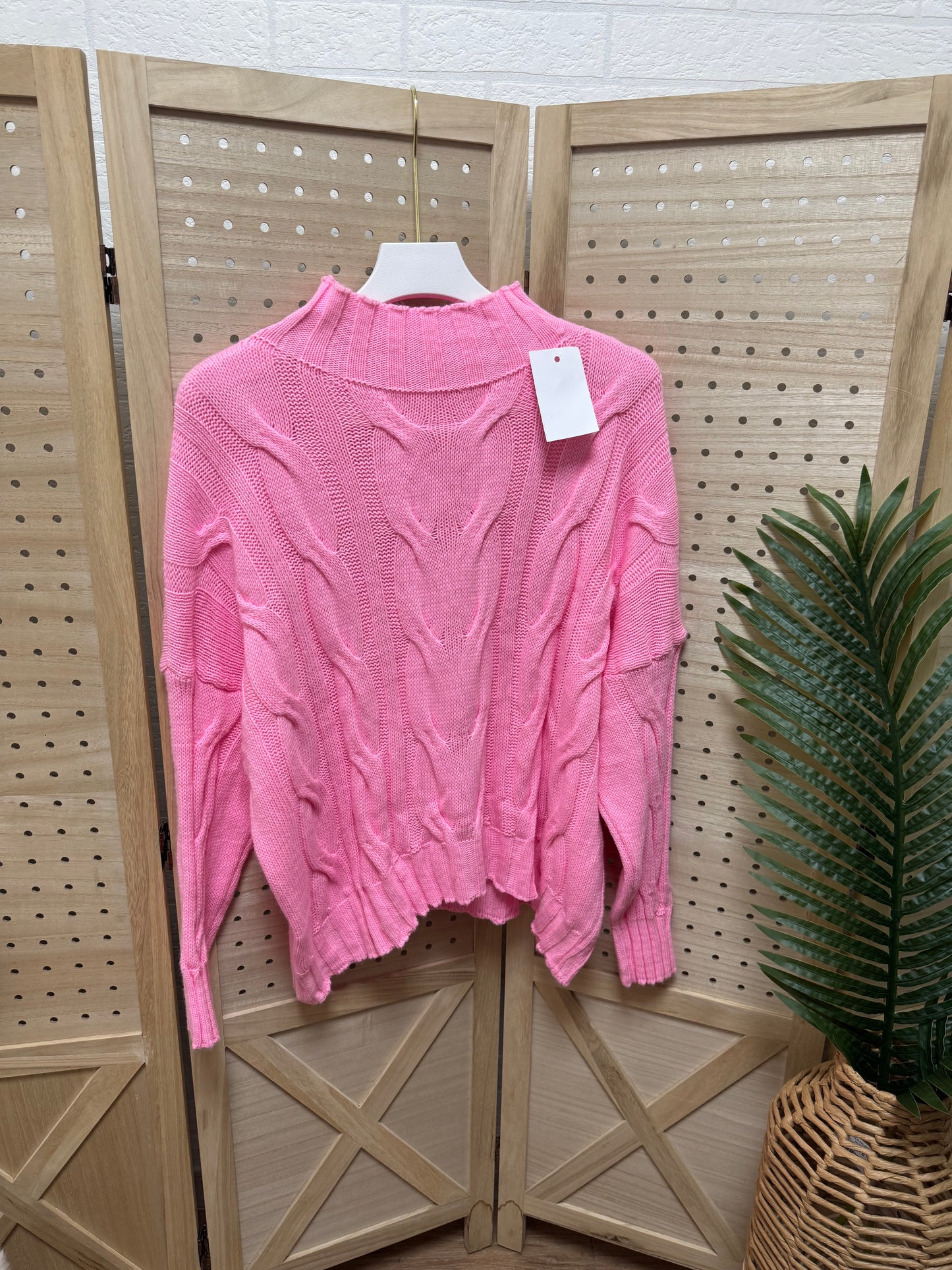 Jersey de punto trenzado con cuello Perkins