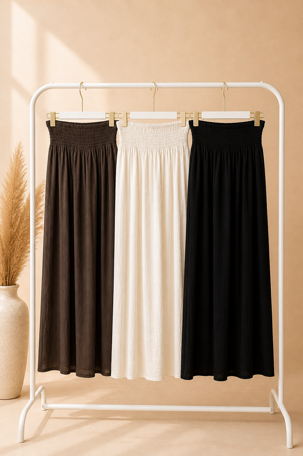Pantalón Sahara fluido cintura nido de abeja