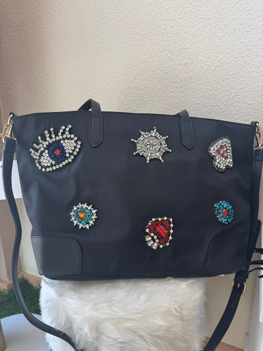 Bolso shopper XL con apliques