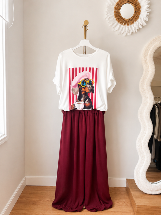 Camiseta Perrito Chic - Talla grande