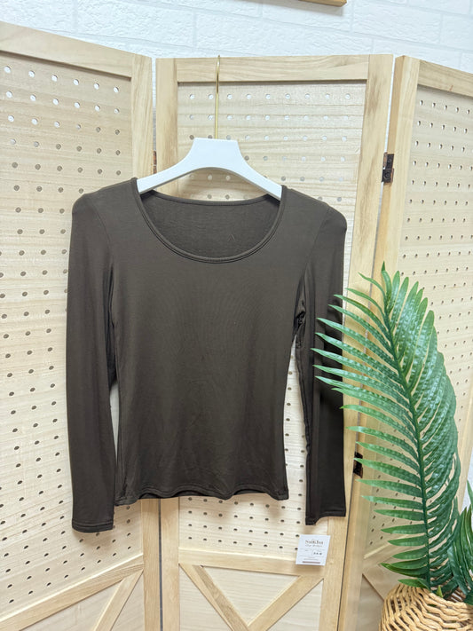 Camiseta térmica de manga larga cuello redondo