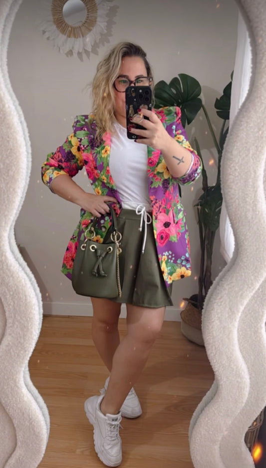 Blazer Estampado Tigre y Flores Mujer – Americana Original Fantasía