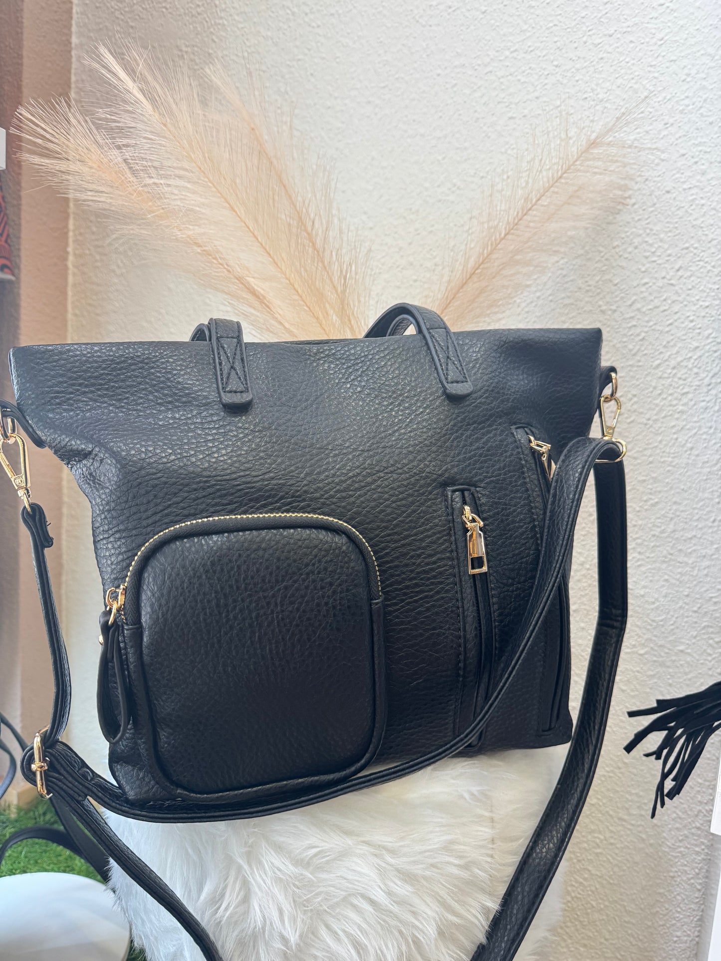 Bolso Tote Negro Diseño Icónico