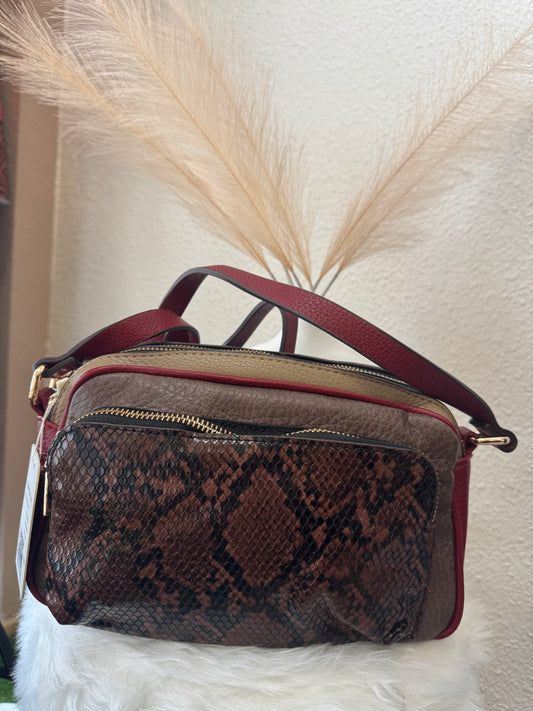 Bolso Bandolera Multicolor con Efecto Serpiente